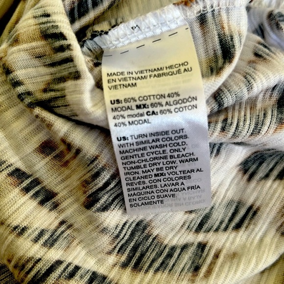 Chico's Animal Print Short Sleeve Top - Brown and Black - Picture 6 of 6